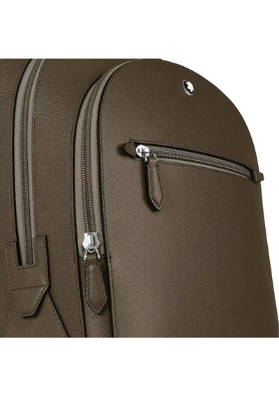 Montblanc Sartorial Deri 3 Bölmeli Orta Boy Sırt Çantası 221542 Yeşil
