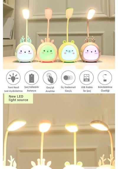 Technosmart Usbli Karikatür Masa Lambası 3 Modlu Led Gece Lambası Technosmart Usbli Karikatür Masa Lambası 3 Modlu Led Gece Lambası