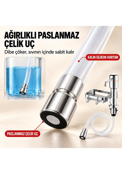 Valkyrie 2 Si 1 Arada Mutfak Sıvı Sabunluk Ve Süngerlik Seti Tezgah Üstü Pompalı Dispenser 360 Döner Gümüş