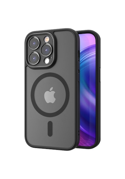 Rock Apple Uyumlu iPhone 14 Pro Max Anti-drop Lens Korumalı Magsafe Kılıf Siyah Siyah
