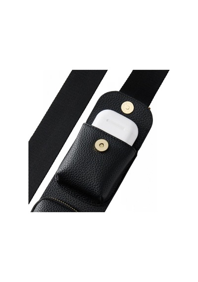 Cogure Kombinlenebilir - Gözlük Kılıflı Çok Amaçlı Crossbody Telefon Askısı Hera Serisi - By Bero Lina Siyah
