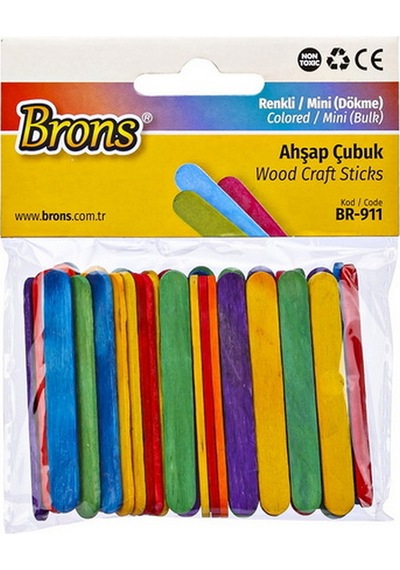 Renkli Mini Dökme Ahşap Çubuk