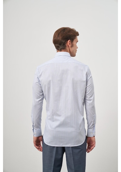 İmza Beyaz Uzun Kol Çizgili Desen Bez Ayağı Yarım İtalyan Yaka Cepli Pamuklu Classic Comfort Fit Gömlek 1004245179 Beyaz İmza Beyaz Uzun Kol Çizgili Desen Bez Ayağı Yarım İtalyan Yaka Cepli Pamuklu Classic Comfort Fit Gömlek 1004245179 Beyaz