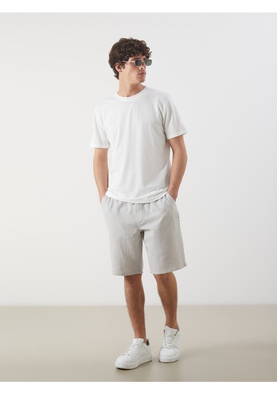 Lcw Vision Gri Slim Fit Beli Bağlama Detaylı Erkek Şort