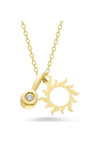 Sefa Gold 14 Ayar Altın Pırlantalı Güneş Kolye