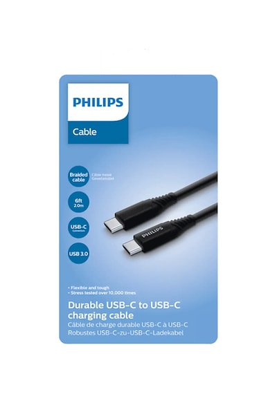 Philips SWV6801/00 USB4.0 40 Gbps 5K Çözünürlük Thunderbolt 3.0 1.5M C-C Kablosu