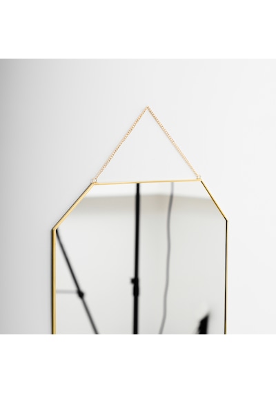 Ayna Duvar Askılı Sekizgen Geometrik 50x40cm Gold