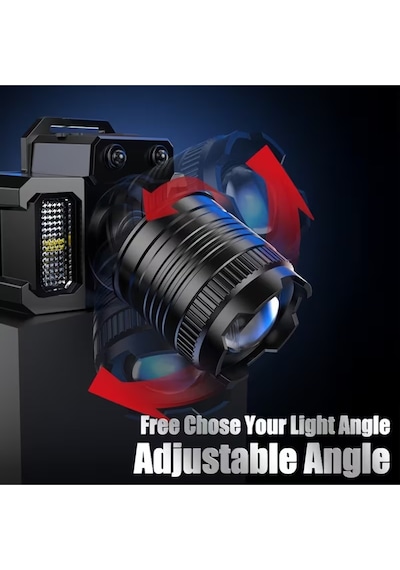 Dual Light Source Şarjlı Ve Sensörlü Kafa Lambası Çok Renkli