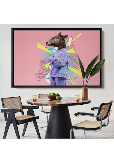Miyrem^ Canvas Serie At Kafalı İnsan Tablosu-7256