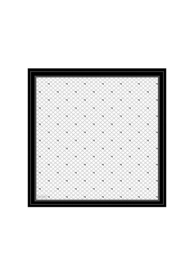 Pierre Cardin Beyaz 90x90 İpek Krep Saten Eşarp Beyaz Beyaz