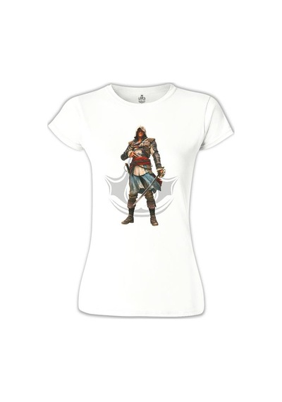 Assassin's Creed Iv - Black Flag Beyaz Kadın Tshirt 001
