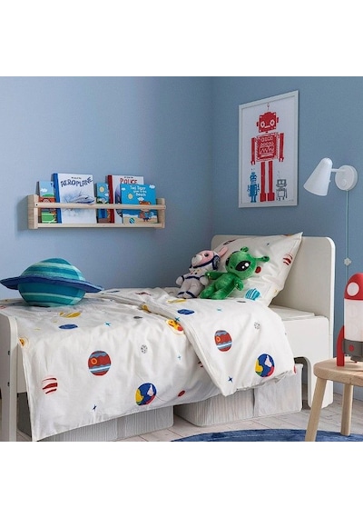 Ikea Aftonsparv Tek Kişilik Nevresim Takımı 150 X 200 Cm Beyaz - Sarı - Kırmızı Çok Renkli