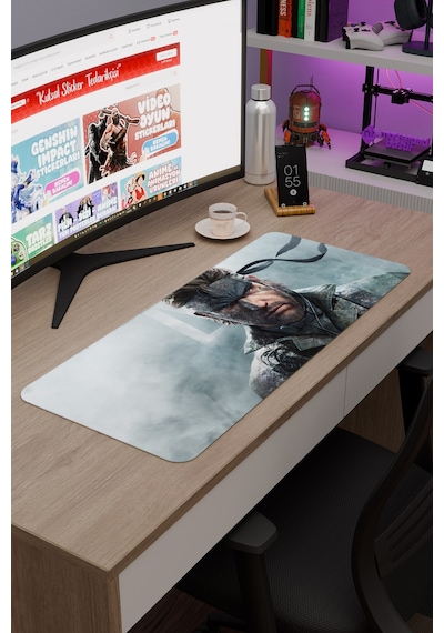 Metal Gear Solid Kaymaz Dikişli Kauçuk Oyuncu Mousepad V1 - 70x30 Xl Gaming Mouse Pad Fare Altlığı