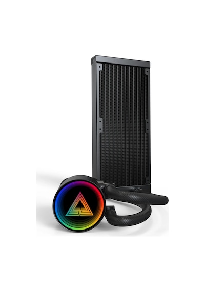Montech Lightflow Argb 240 Siyah Ultra Sessiz Aıo Sıvı Cpu Soğutucu, 3100 Rpm Pompa, Üçlü Sessiz F