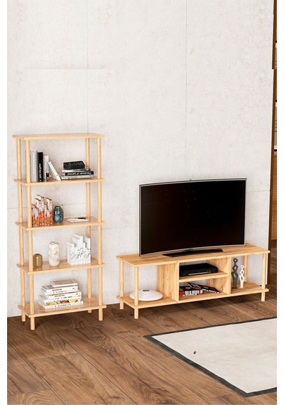 Tv Ünitesi, Beş Raflı Kitaplıklı Atlantikçam