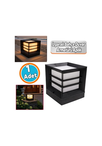 Set Üstü Mega Izgaralı Bahçe Duvar Armatürü 60 Cm Aplik Suya Dayanıklı Modern Dış Mekan Aydınlatma