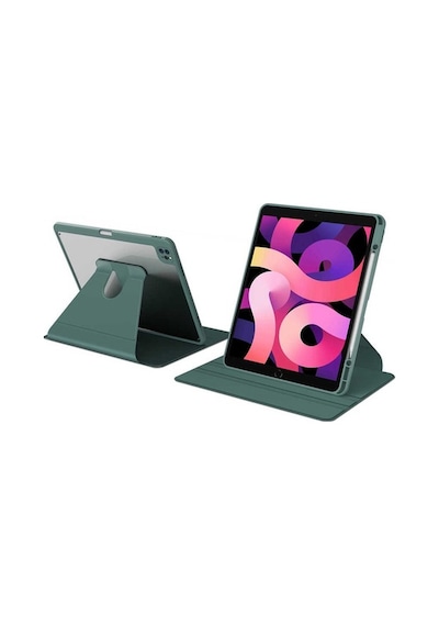 Apple Uyumlu iPad Air 4 10.9 Kılıf Şeffaf Dönebilen Kalem Bölmeli A2072