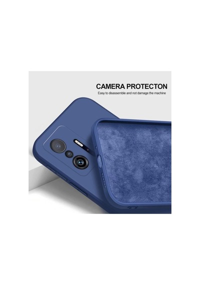 Xiaomi Mi 11t Pro Ile Uyumlu Kılıf Lansman Içi Kadife Kamera Korumalı Silikon Case Col23794-mavi
