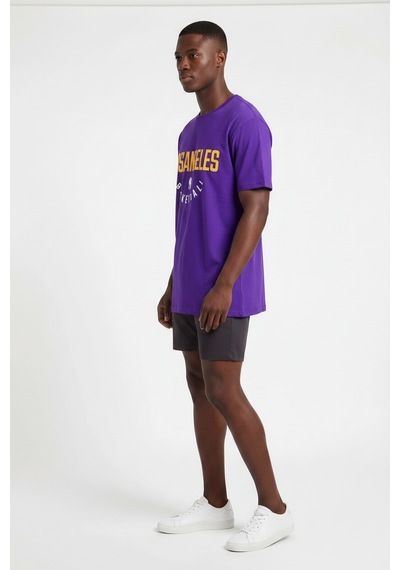 Usa Basketball Los Angeles Mor Erkek Oversize T-shirt 141941