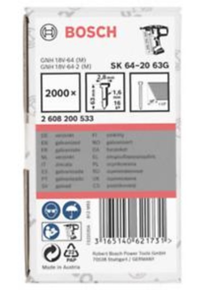 Gnh 18v-64 M Uyumlu Başsız Çivi 63mm 2000 Ad
