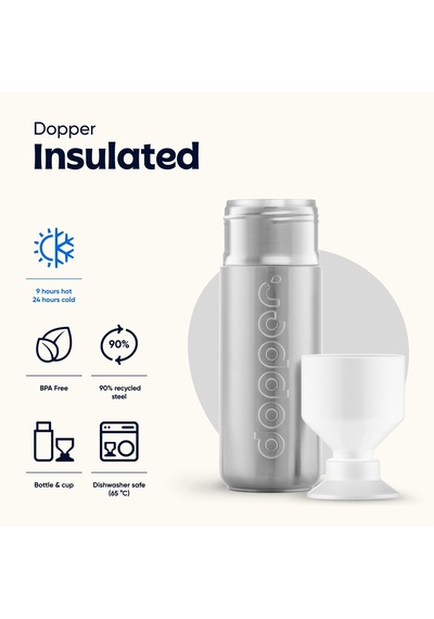 Dopper Insulated Yalıtımlı Termos Şişe 580 Ml - Gümüş Gümüş / Beyaz