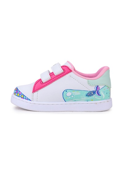 Kiko Kids Mermaid Cırtlı Işıklı Kız Bebek Spor Ayakkabı Beyaz