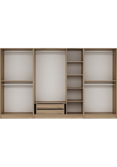 Nisa Plus 7 Kapaklı 2 Çekmece Dolap Dore Plus Dore Reflekte Cam Kahverengi