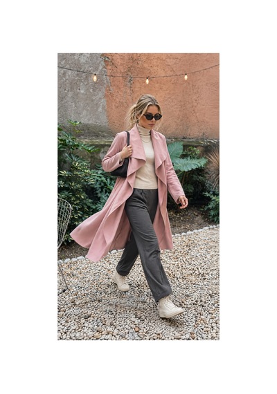 Lila Mare Tekstil Pudra Kaşe Kap Kaban Pembe Pembe