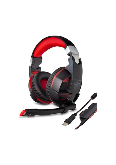 G59 Kulaklık Usb 7.1 Ps4 Uyumlu Led - Siyah Kırmızı