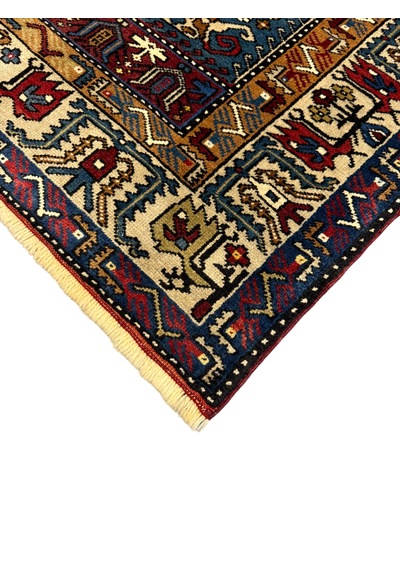 El Dokuma Sıfır Yahyalı Halısı 112x180 Mavi Yeşil Kök Boya %100 Yün Halı