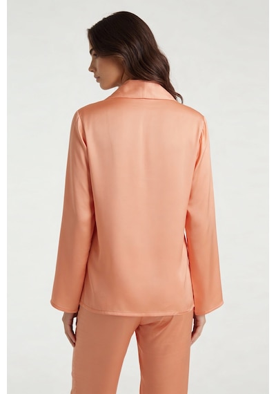 Amoris Somon Uzun Saten Pijama Takımı