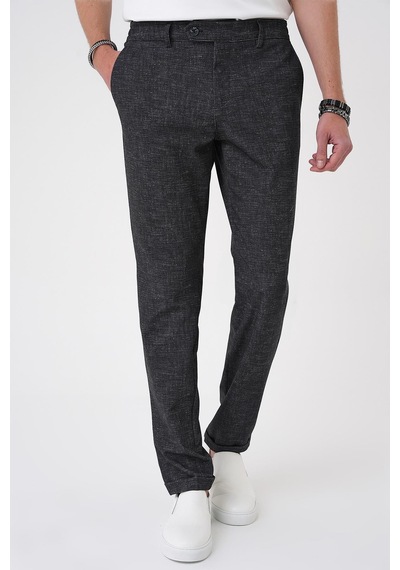 Efor Comfort Fit Kırçıllı Beli Lastikli Siyah Jogger Pantolon P 1176 Siyah