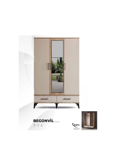 Begonvil 3 Kapılı Dolap