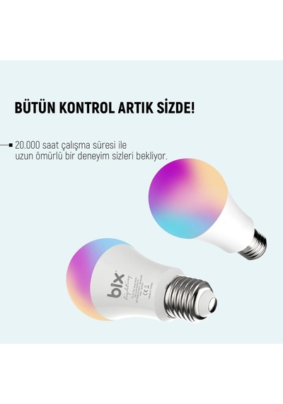 Sl-02 Aura Çok Renkli 11w Rgb Wifi-bluetooth Uzaktan Kontrollü Akıllı Ampul Diğer