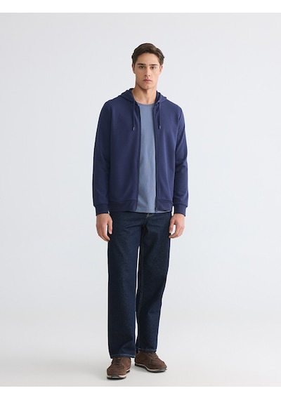 Lcwaıkıkı Basic Lacivert Erkek Fermuarlı Sweatshirt