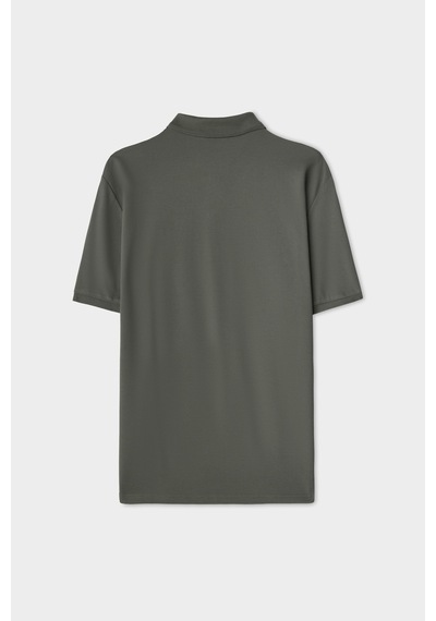 D'S Damat Ds Damat Regular Fit Füme %100 Pamuklu Uzun Ömürlü Kıvrılmaz Polo Yaka Nakışlı T-shirt 4hc14ort51000 F01