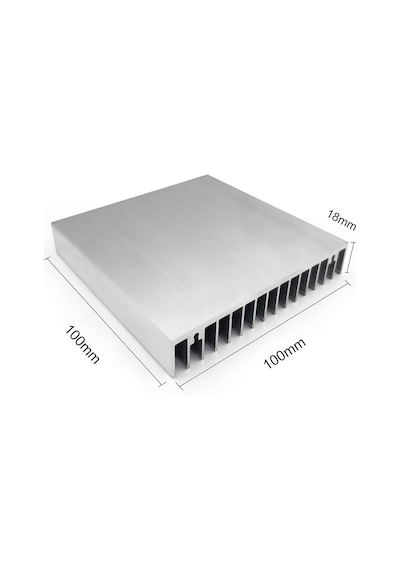 10cm X 10cm X 1.8cm Alüminyum Metal Soğutucu Blok Radyatör Peltier Isı Düşürücü Amfi Led Entegre