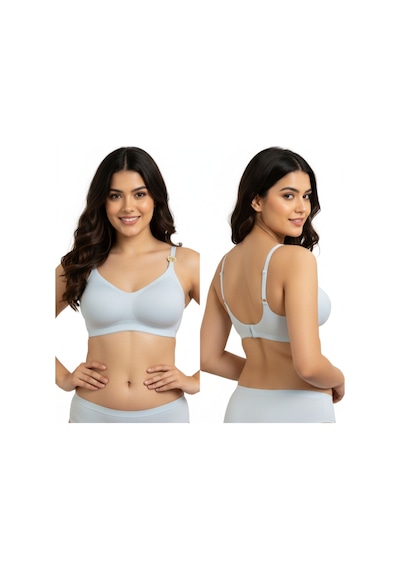Kadın Lingerie Lazer Kesim Push Up Balensiz Sütyen Gri
