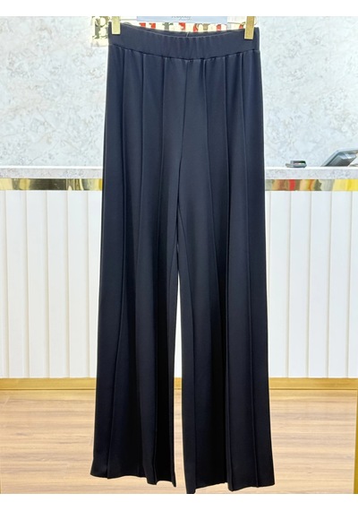 Sentez Sz-5612-s Siyah Renk Liora Geniş Paça Örme Pantolon 2