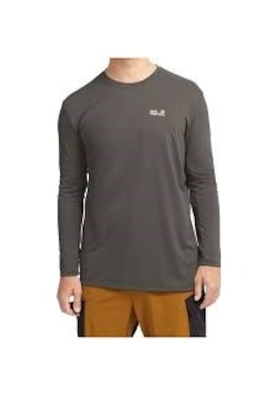 Jack Wolfskin Jack Wolfskın Prelıght Suncool Ls M Erkek Flint T-shırt A65836-f0302 Gri