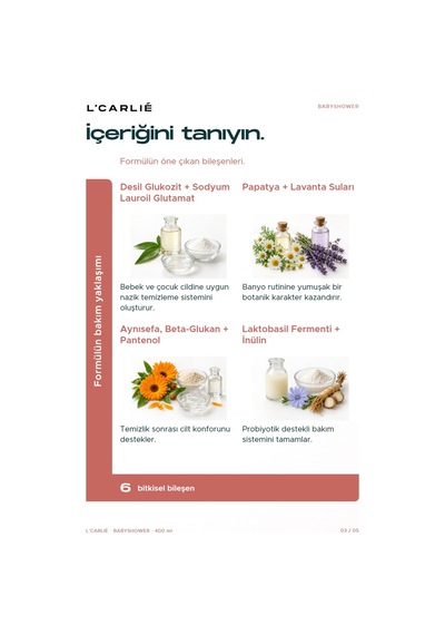 L'carlıe Babyshower Bebek Şampuanı Günlük Kullanım 400 Ml