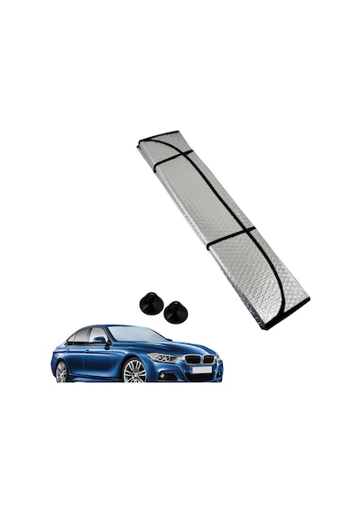 Katlanabilir Araç Ön Cam Güneşlik, Uv Koruyucu, Universal Boy Oto Güneşlik, Katlanabilir Dışı Metalize, 130x60 Diğer