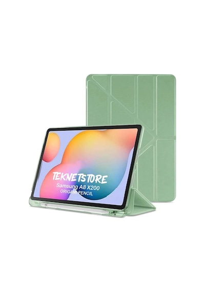 Samsung Galaxy Tab S6 Lite P610 Uyumlu Kalem Bölmeli Pu Deri Arkası Yumuşak Koruyucu Silikon Kılıf