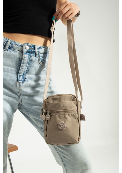 Nemo Bags Açık Vizon Unisex Telefonluk, Cüzdan, Kartlık, Çapraz Askılı Omuz Çantası, 18x13cm Açık Vizon