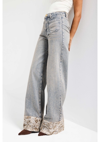 it's basic Kadın Kot Rengi 4s6-65 Wide Leg Fit Paça Dantel Detaylı Özel Tasarım Denim Jean Mavi it's basic Kadın Kot Rengi 4s6-65 Wide Leg Fit Paça Dantel Detaylı Özel Tasarım Denim Jean Mavi