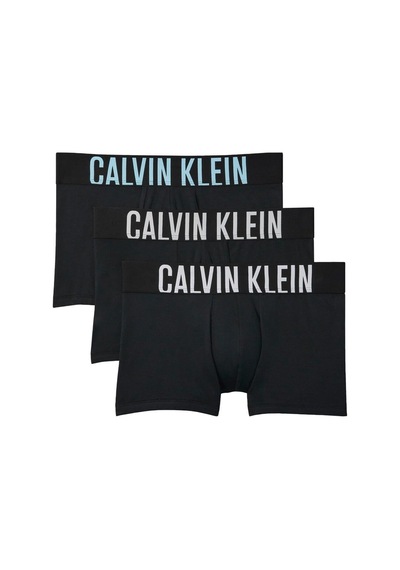 Calvin Klein Trunk 3pk-14966 Black W/ Harbor Mist Logo/ Black W/