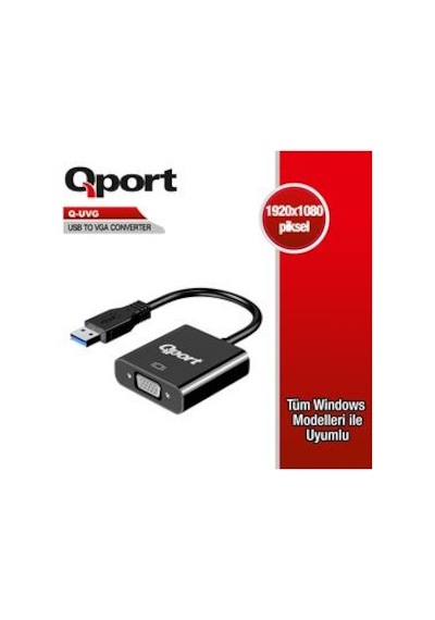QPORT (Q-UVG) USB 3.0 TO VGA CEVIRICI