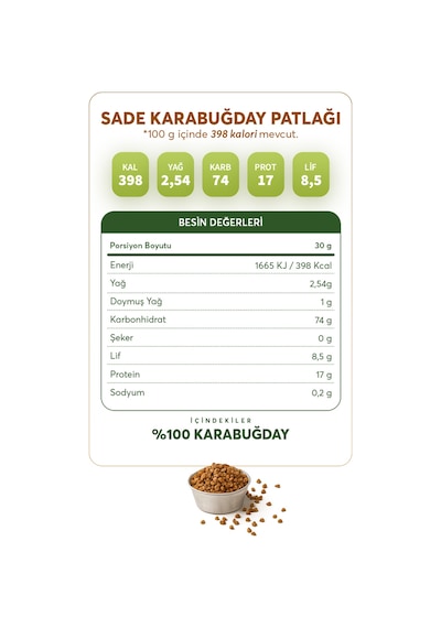 Glutensiz Fabrika Karabuğday Patlağı Sade 6 x 88 G