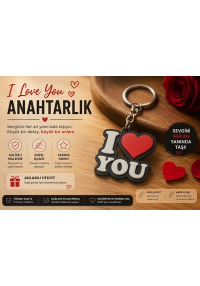 I Love You Anahtarlık , Sevgili Araç Anahtarlık - Kalpli Araba Anahtarlığı