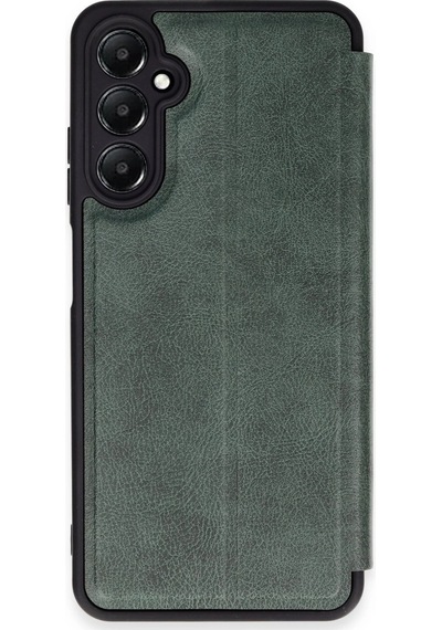 Samsung Uyumlu Galaxy A55 5g Kılıf Flip Cover Koyu Yeşil